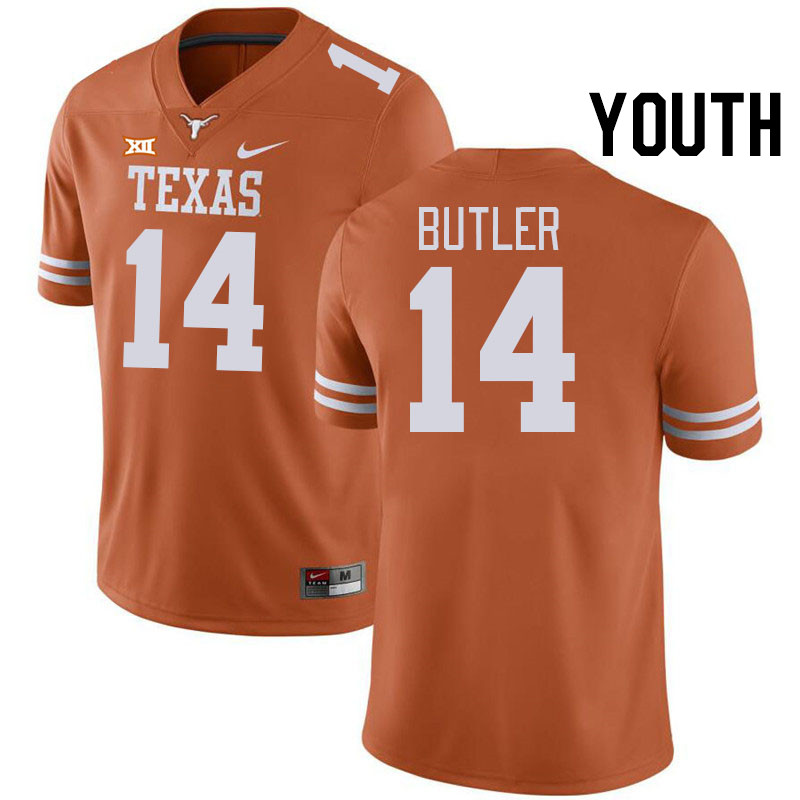 Youth #14 Aaron Butler Texas Longhorns College Football Jerseys Stitched-Orange